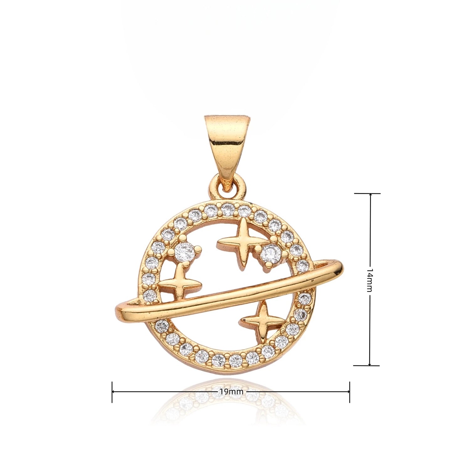 Y2K Gold Color Saturn Charms Micro-inlaid CZ Necklace for Women Planet Choker Chain Pendant DIY Jewelry Christmas Gift Wholesale