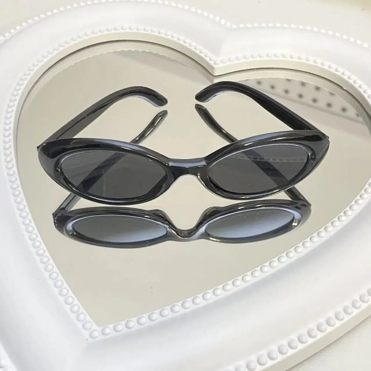 Mini Oval Sunglasses Labubu Fashion Transparent Plastic Glasses for Mini Plush Cotton Doll Kpop Idol Doll Sunglasses Accessories