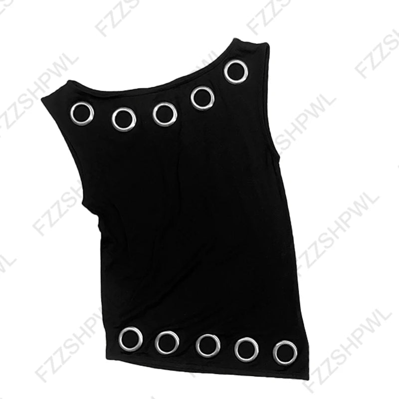 Y2K Retro Harajuku Women's Camisole Top Sexy Slim Chic Casual Crop Top Grunge Punk Hip Hop Gothic Aesthetic Emo Girls Streetwear