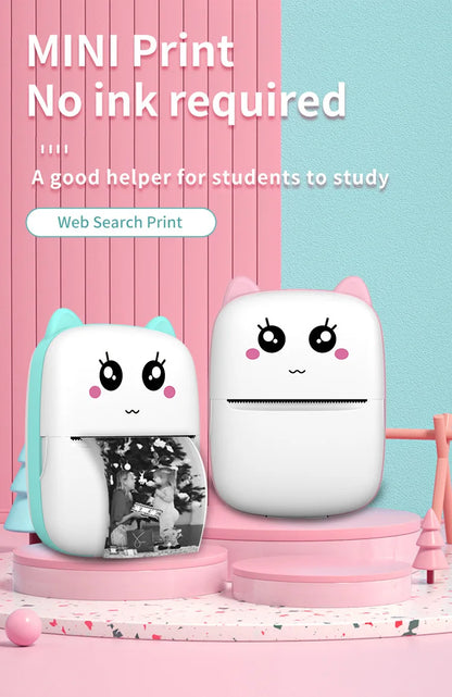 ZWN Portable Bluetooth Mini Printer Mobile Phone Photo Title Note Print Pocket Student Error Label Printer for Children's Gifts