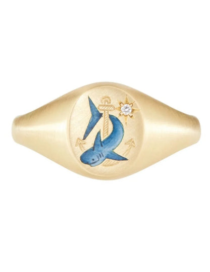 Enamel Crystal Flower Rings for Women Titanium Steel Gold Plated Snake Dolphin Swan Pearl Ring Wedding Exquisite Jewelry Gifts