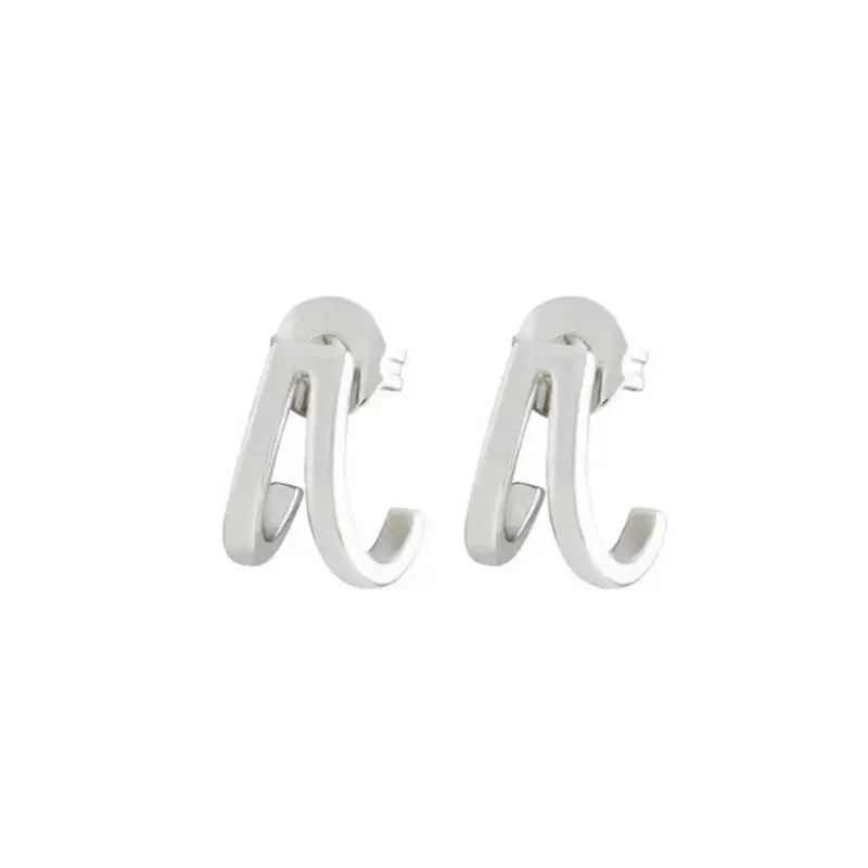 925 Sterling Silver Ear Needle Vintage C Shape Earrings For Women Triple Open Circle Piercing Stud Earrings Fashion Jewelry