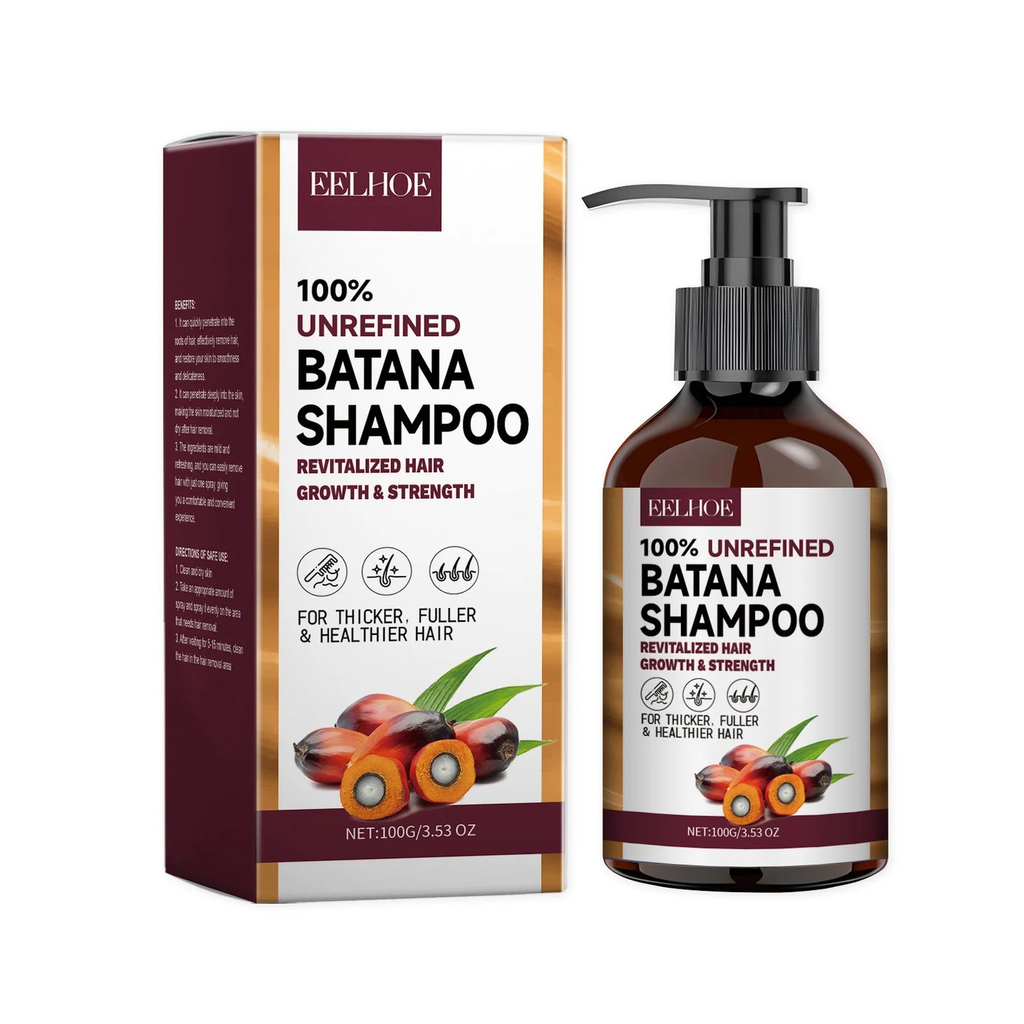 EELHOE Batana Oil Hair Shampoo and Conditioner Anti Frizz Bright Deep Nourish Anti Hair Loss Treatment for Hair Growth Products