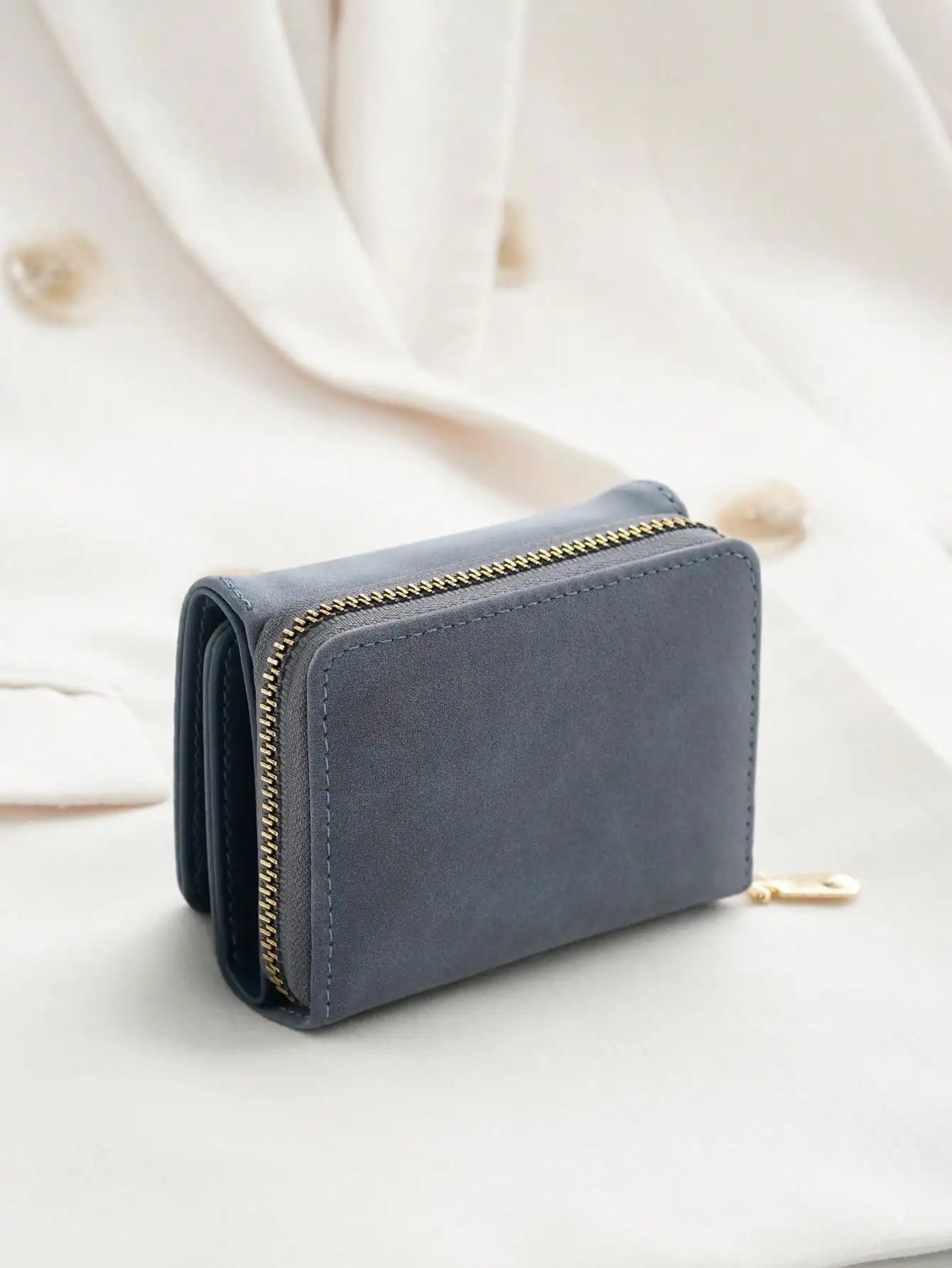 1pc Ladies' Short Wallet Suitable For Work & Business ID Card Credit Card For Christmas Gift For Young Girls Women White-Collar