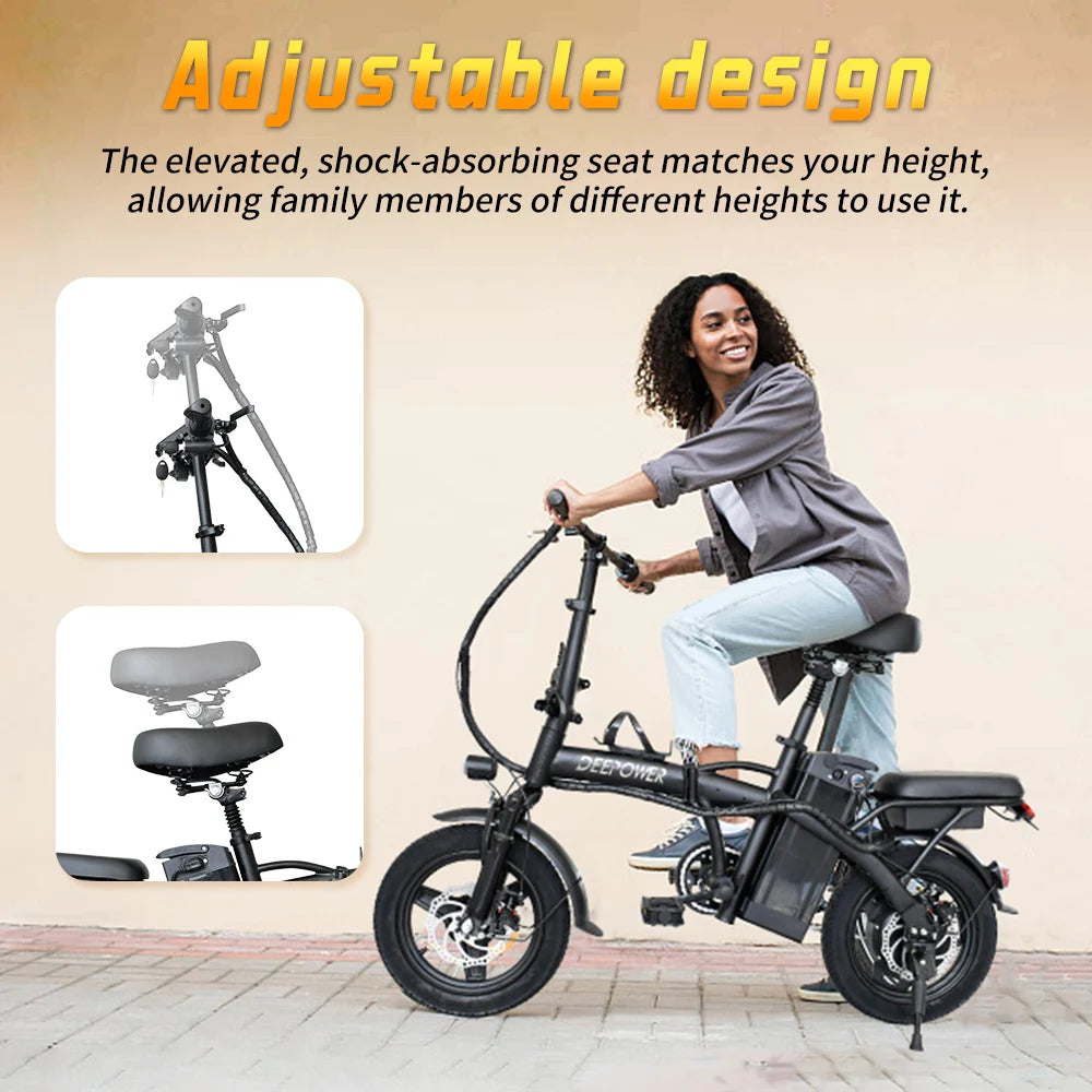 IDOTATA Ebike K300 Mini Folding Ebike for Adults, Electric Bike,Electric Bicycle with Lithium Battery,20MPH Commuting e-bike