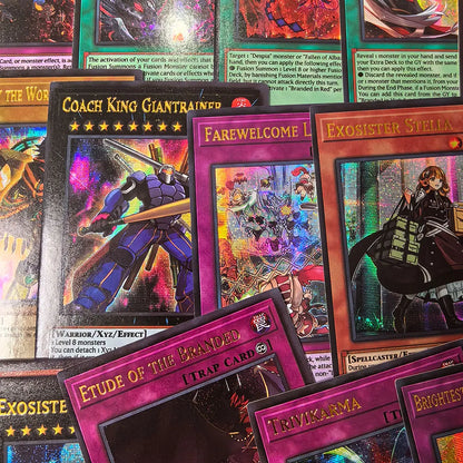72Pcs YU GI OH Cards with Golden Letter Proxy Shiny Competive Structure Tyler Kurikara Branded yugioh cards in English