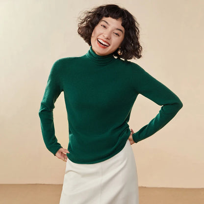 New Women's Cashmere Sweater 100% Pure Cashmere Knitted High Collar Hoodie Hot Selling Soft Solid Color Women's Top