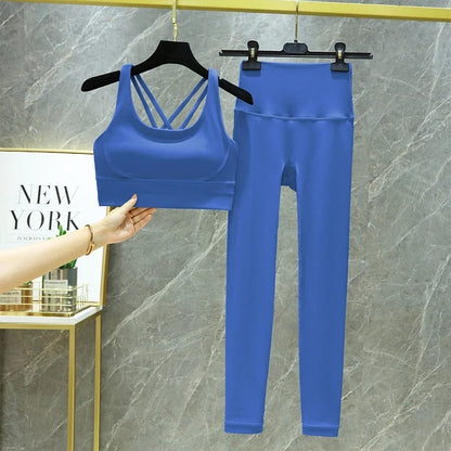 TRY TO BN Women's Tracksuit Yoga Sets Fitness Leggings Sports Bra Naked Sportwear Breathable Workout Two Pieces Suit Gym Clothes