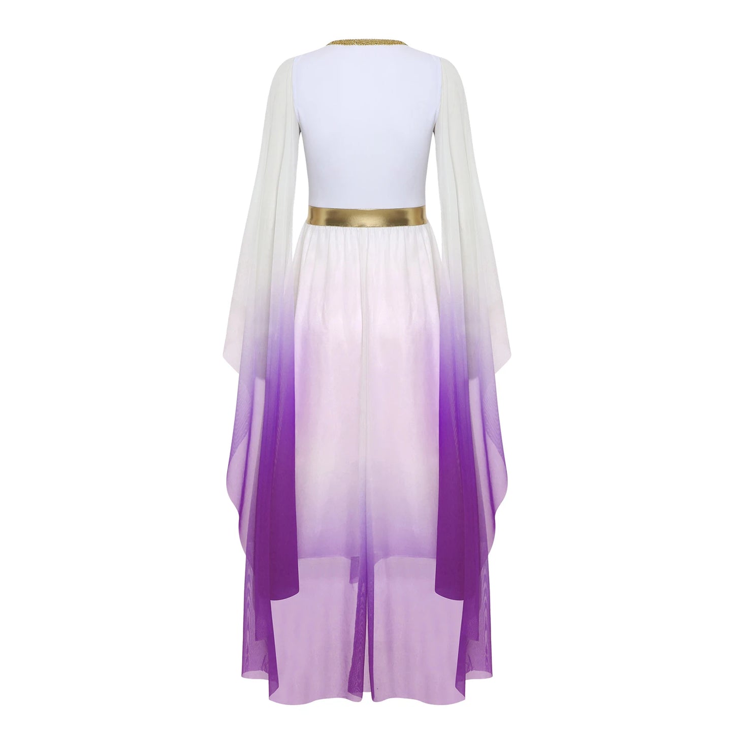 Women Halloween Ancient Greek Goddesses Queen Cosplay Costume Roman Toga Gold Trim Cape Tunic Dress Church Choir Worship Robe