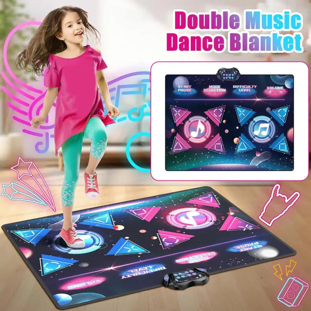 Kids Dance Mat Toy with Music Speed Modes Adjustable Dance Pad Competitive Kids Adults Electric Dancing Challenge Pad Floor Game