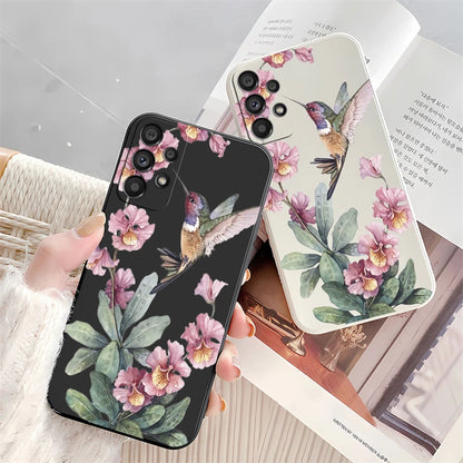 Flowers Silicone Case For Samsung Galaxy A54 A53 A73 A71 A72 A52 A32 A33 A34 A31 A24 A20S A42 Shockproof Phone Soft Cover Coque