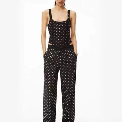 2024 Luxury Brand Women's Bikini Wang Swimsuit Sexy One-piece Swimsuit Women's Gold Print Monokini Beach Swimsuit