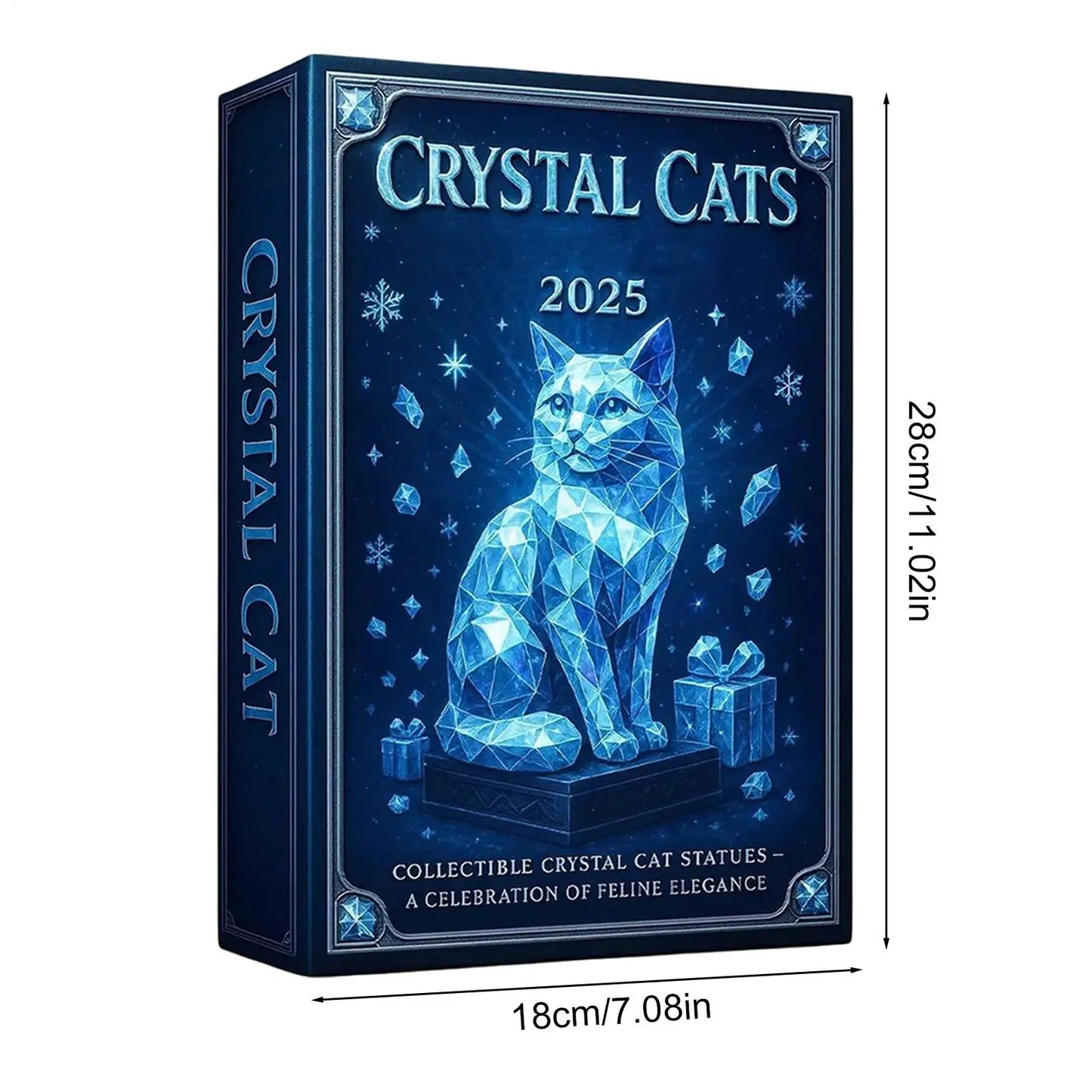 Cat Christmas Countdown 24 Days Christmas Advent Calendar 2D Acrylic Cat Collectible Figurine for Xmas Tree Decor Kids Gifts