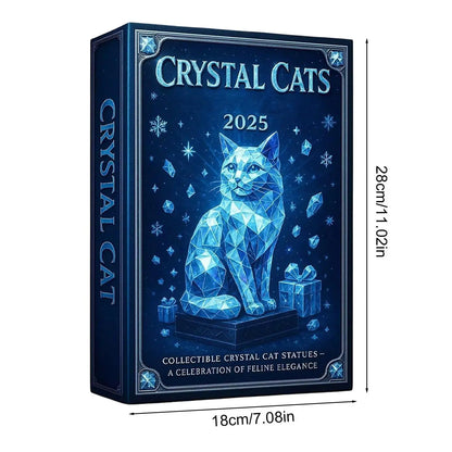 Cat Christmas Countdown 24 Days Christmas Advent Calendar 2D Acrylic Cat Collectible Figurine for Xmas Tree Decor Kids Gifts