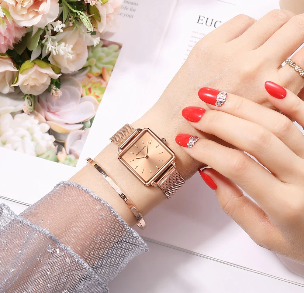Simple Design Stainless Steel Strap Quartz Machine Core 3ATM Waterproof Wrist Watch Multifunctional Dropshipping Women's Watches