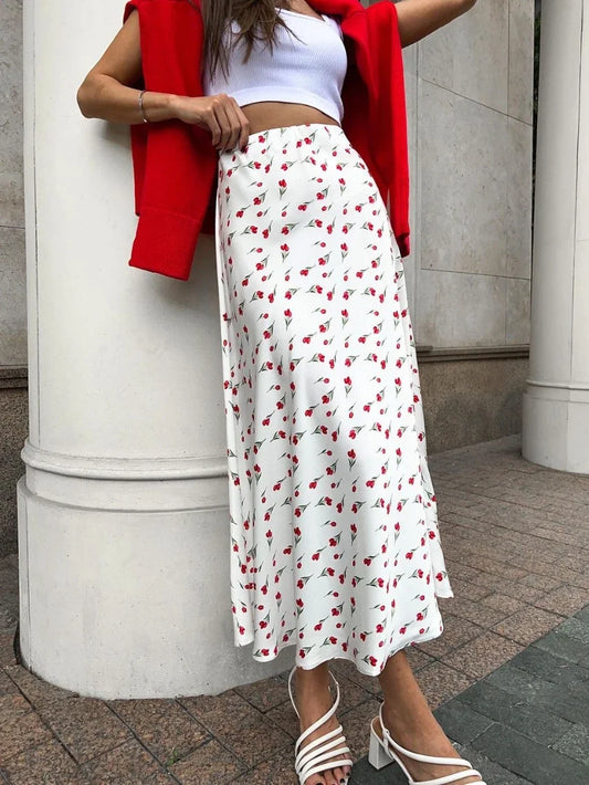 Wolfeel Elegant Slim Print Women'S Skirt Bodycon High Waist Midi Skirts Streetwear Classic Skirt Fashion Female Clothing