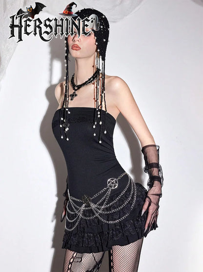 1 women's silver hollowed out pentagram multi-layer waist chain Y2K Gothic punk style waist chain fashion item holiday gift