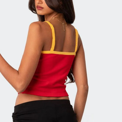 Summer Backless Camisole Cute Espana Graphic Print Tank Tops Female Fairy Vintage Crop Top Aesthetic Women's T-shirt Y2K Clothes