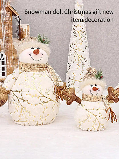 Christmas Snowman  Indoor Decorations, Xmas Animated Plush-Knit Collectible Plush Doll, , Home Holiday Ornaments Snowman Doll Ch