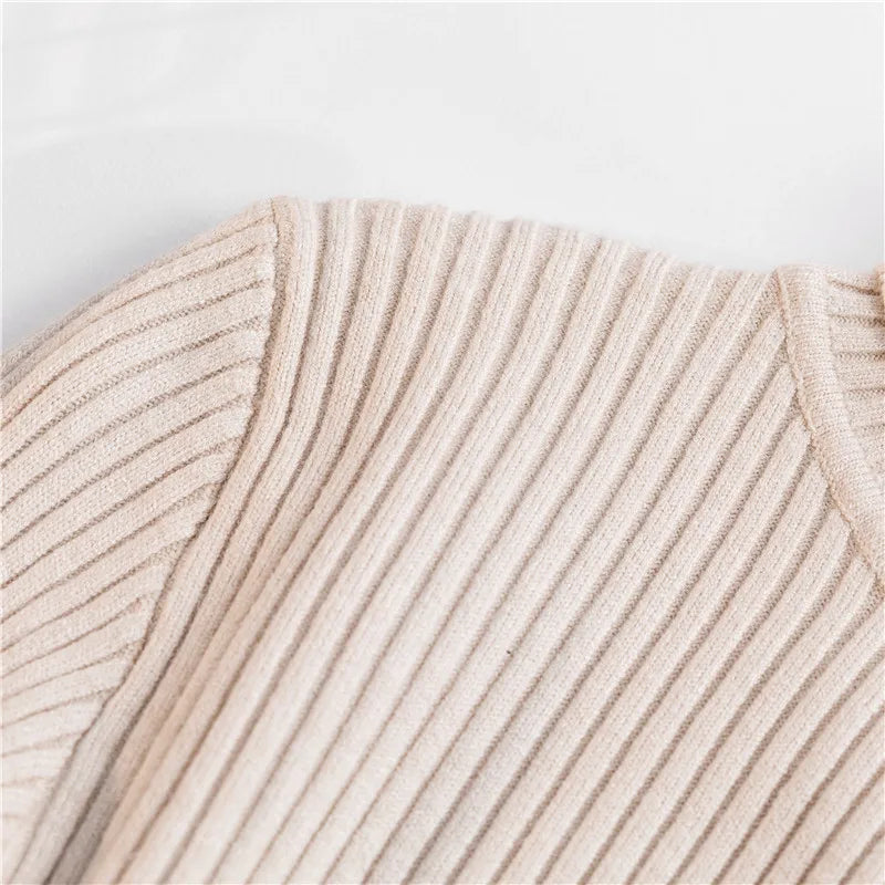 Autumn Winter Women Knit Solid Turtleneck Pull Sweater Casual Rib Jumper Tops Female Home Pullover Y2K Clothing 2025