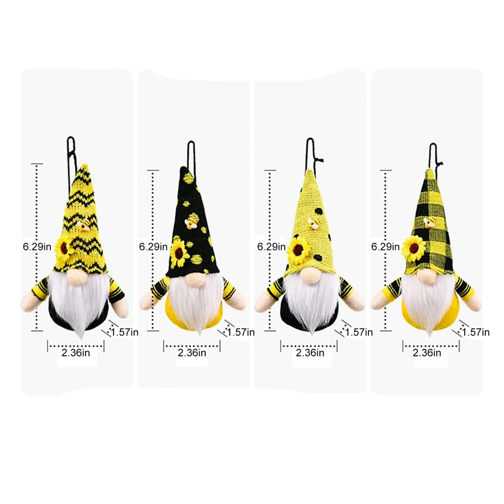 Sunflower Gnome for Home Decor Cute Bee Faceless Doll Pendant Wall Door Hanging Decoration Spring Summer DIY Figurines