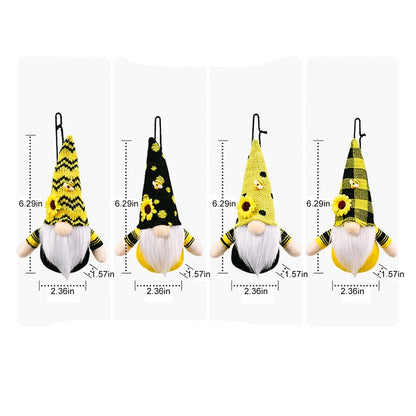 Sunflower Gnome for Home Decor Cute Bee Faceless Doll Pendant Wall Door Hanging Decoration Spring Summer DIY Figurines