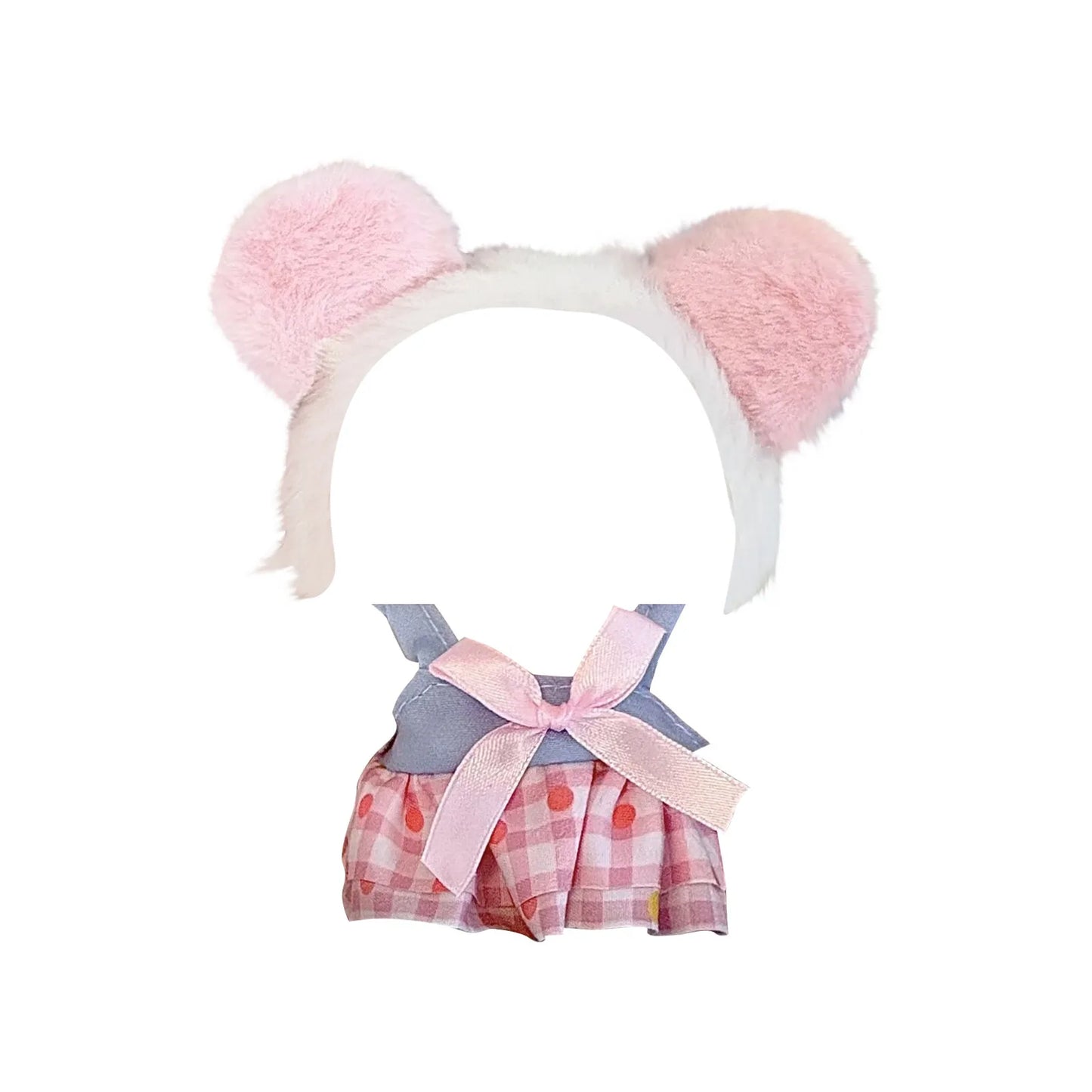 17cm Cute Pink Dress Set Labubu Doll Clothes Outfit Accessories Doll Clothing Kid Toy Girl Gift