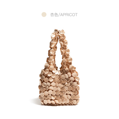 Ruched Bubble Small Tote Bag Telescopic Magic Shopping Bag Folding Portable Shoulder Bags Casual Elegant Large Capacity Handbags