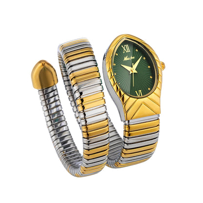 Top Brand MISSFOX Women's Watches New Quartz Snake Shape Simple Ladies Watch Fashion Unique Strap Waterproof Wristwatches