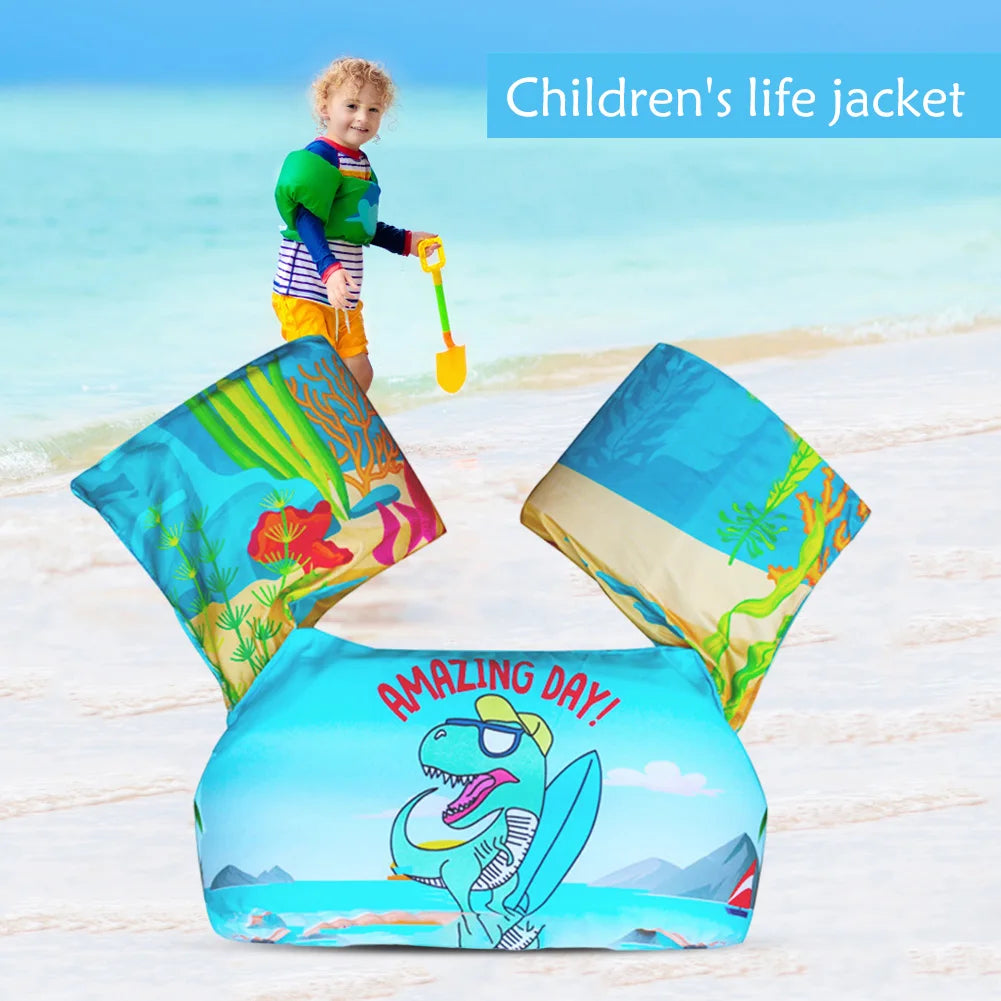 Baby Float Cartoon Arm Sleeve Life Jacket Swimsuit Foam Safety Swimming Training Floating Pool Float Swimming Ring Children Swim