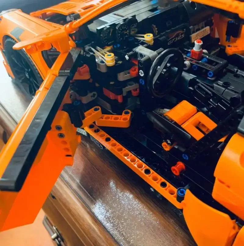 MINISO MOC Technical Brick Orange Super SportsCar Model Compatible 42056 Building Blocks Kid Educational Toy Birthdays Gifts Set