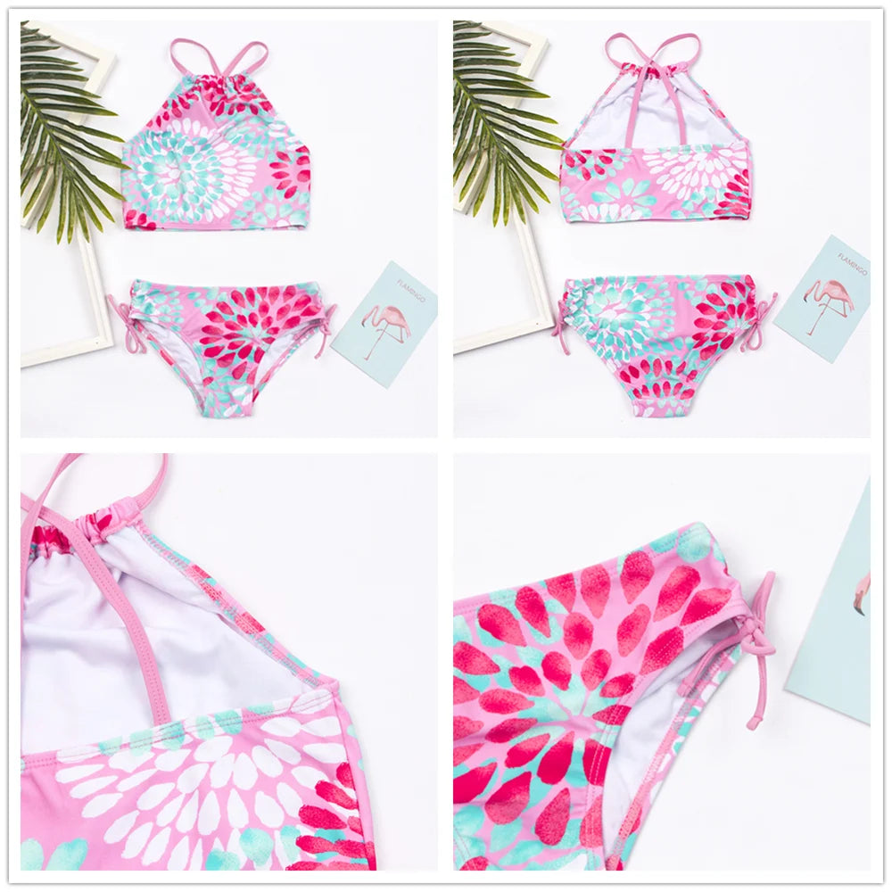 7-14Year Butterfly Print Child Bikini Set 2025 Girls Swimsuit Swimwear For Kids Summer Brazilian Teen Baby Swimming Suit Biquini