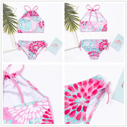 7-14Year Butterfly Print Child Bikini Set 2025 Girls Swimsuit Swimwear For Kids Summer Brazilian Teen Baby Swimming Suit Biquini