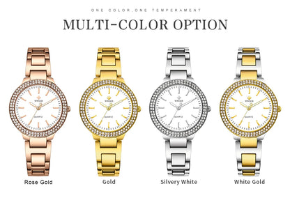 WWOOR New Women's Watches Fashion Crystal Diamond Ladies Quartz Wristwatch For Woman Relogio Feminino Female Montre Reloj Mujer