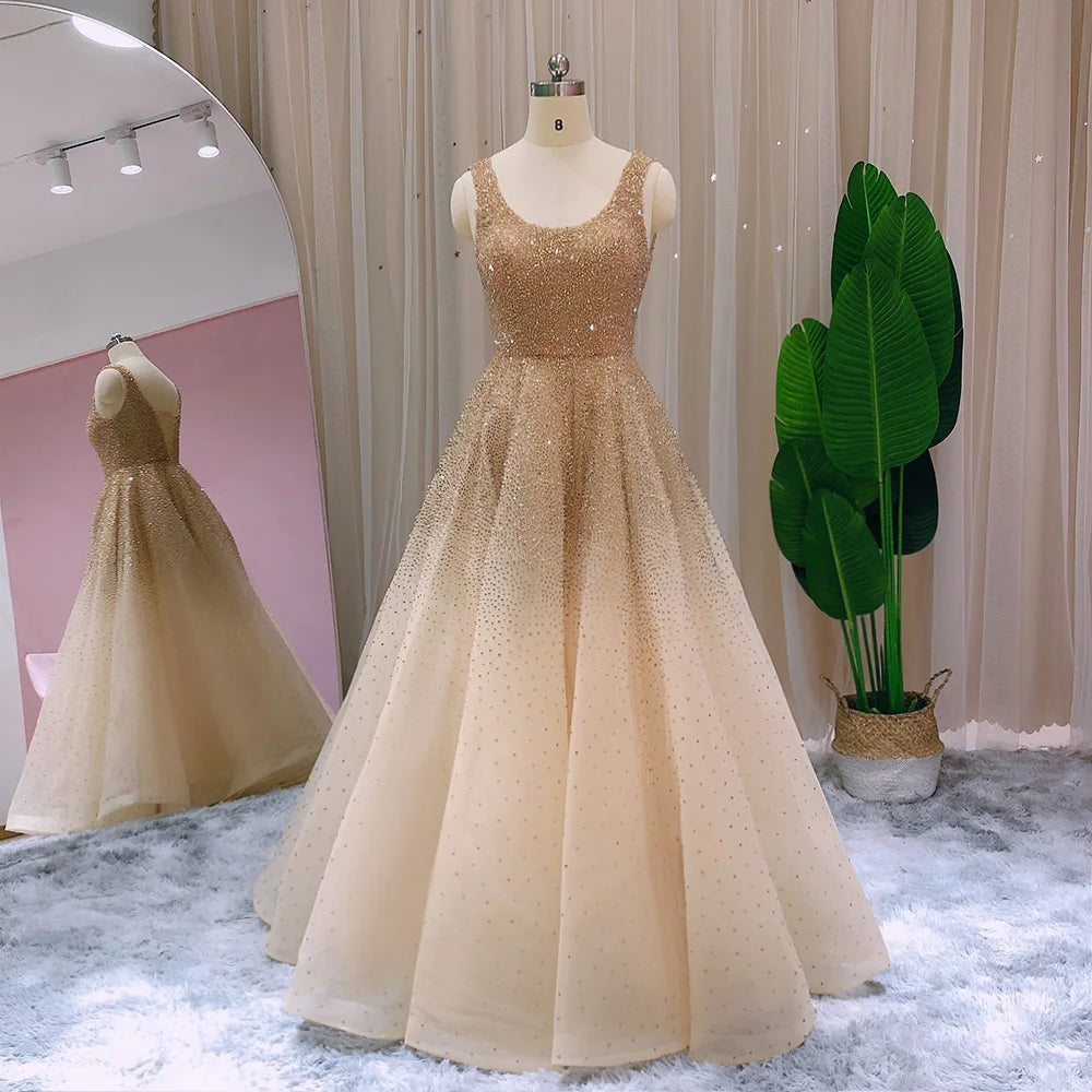 Sharon Said Sparkly Crystal Burgundy Ball Gown Evening Dresses Luxury Dubai Gold Dress for Women Wedding Prom SS208 Customized