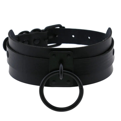 Punk Black O-Round Metal Leather Choker Collar Goth Fashion Necklaces 2025 Women Girls Rock Harajuku Emo Gothic Jewelry