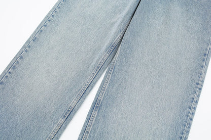Jeans For Women 2024 Denim Solid Loose Zipper Fly Female Hole Trouser Pockets Wild Basic Commute Woman Wide Leg Long Pant