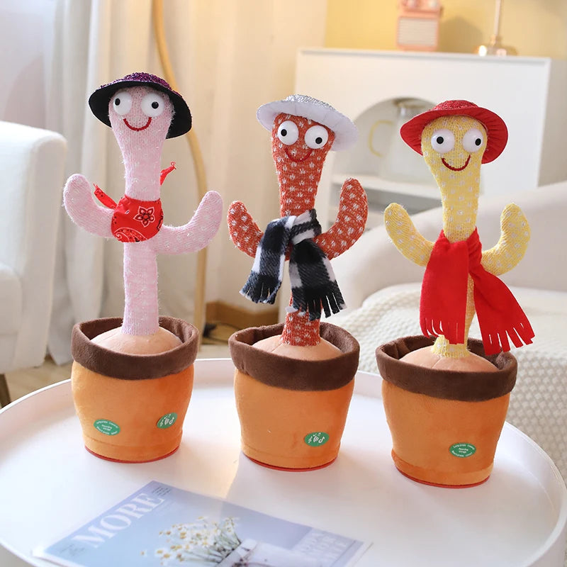 33cm Cactus Plush Toy Dancing Talking Cactus Lifelike Toy Kawaii Plush Glowing Cactus Doll Decoration Christmas Gift Collection