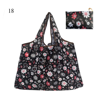 Foldable Large Shopping Storage Bags For Groceries Recyclable Grocery Tote Pouch Eco-Friendly Heavy Duty Washable Shopper Bag