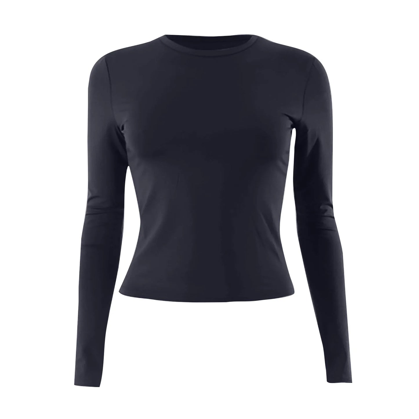 Cotton O Neck Long Sleeve Shirt Women Sexy Cropped Tops 2025 Autumn Black Casual Skinny Slim Basic Woman T Shirts White Clothing