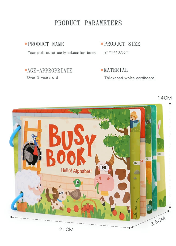 Montessori Busy Book Sticker Quiet Book for Kids Early Educational Toy Toddlers Matching Puzzles Game Baby Learning Toys Gifts