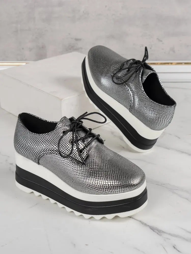 Women's Platform Wedge Heeled Shoes Casual Lace Up Outdoor Shoe Comfortable High Heel Sneakers Low Top Sneaker Thick Sole