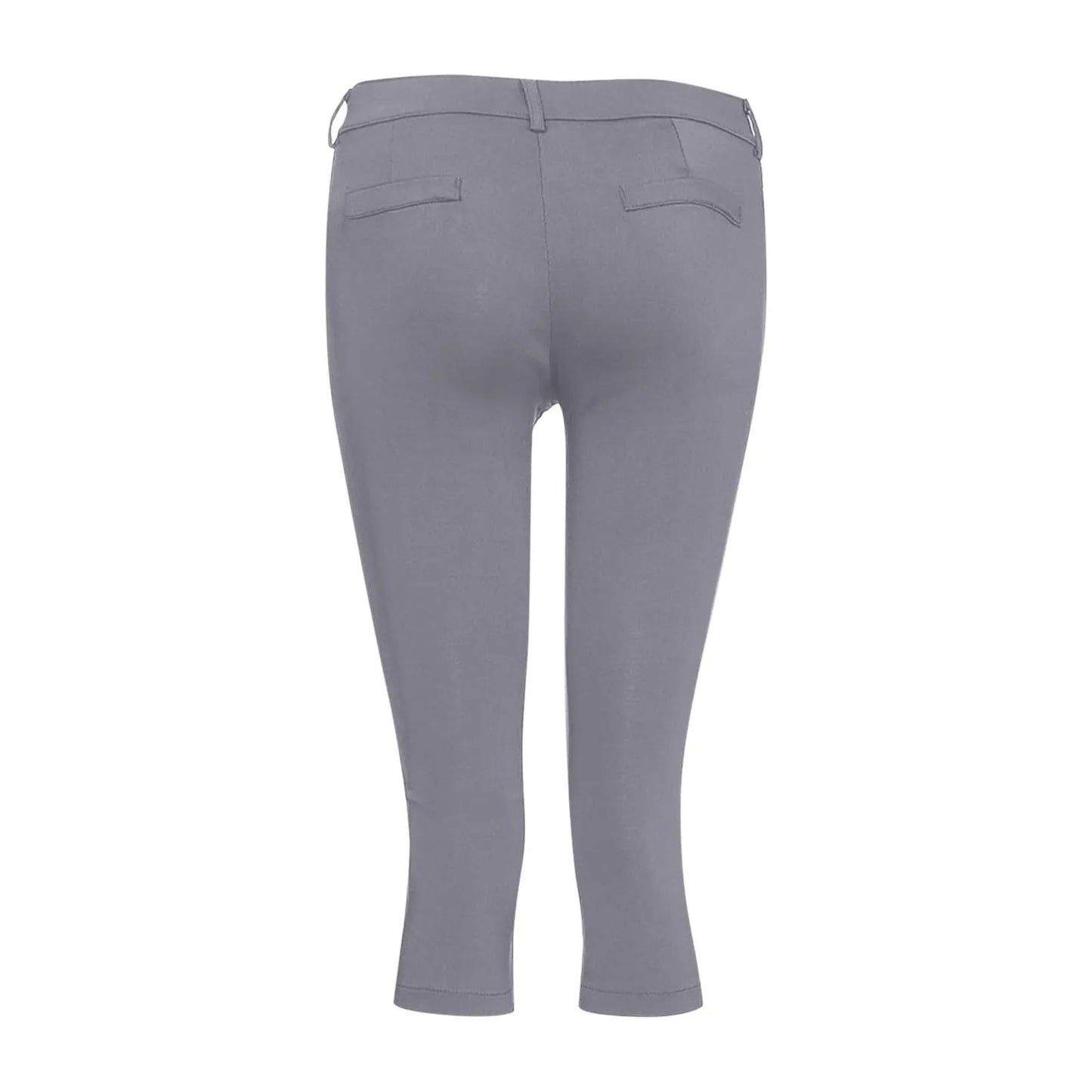 Women's Slim Fit Casual Solid Color Button Pocket Capris For Women