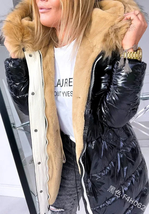 Winter Clothes Women  Puffer Jacket Women Faux Fur Collar 2024 Thick Slim Coat