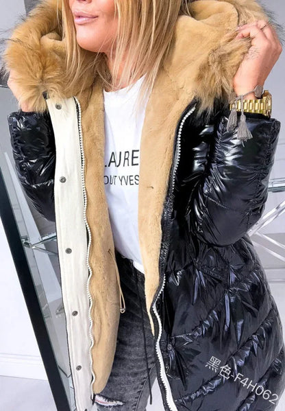 Winter Clothes Women  Puffer Jacket Women Faux Fur Collar 2024 Thick Slim Coat