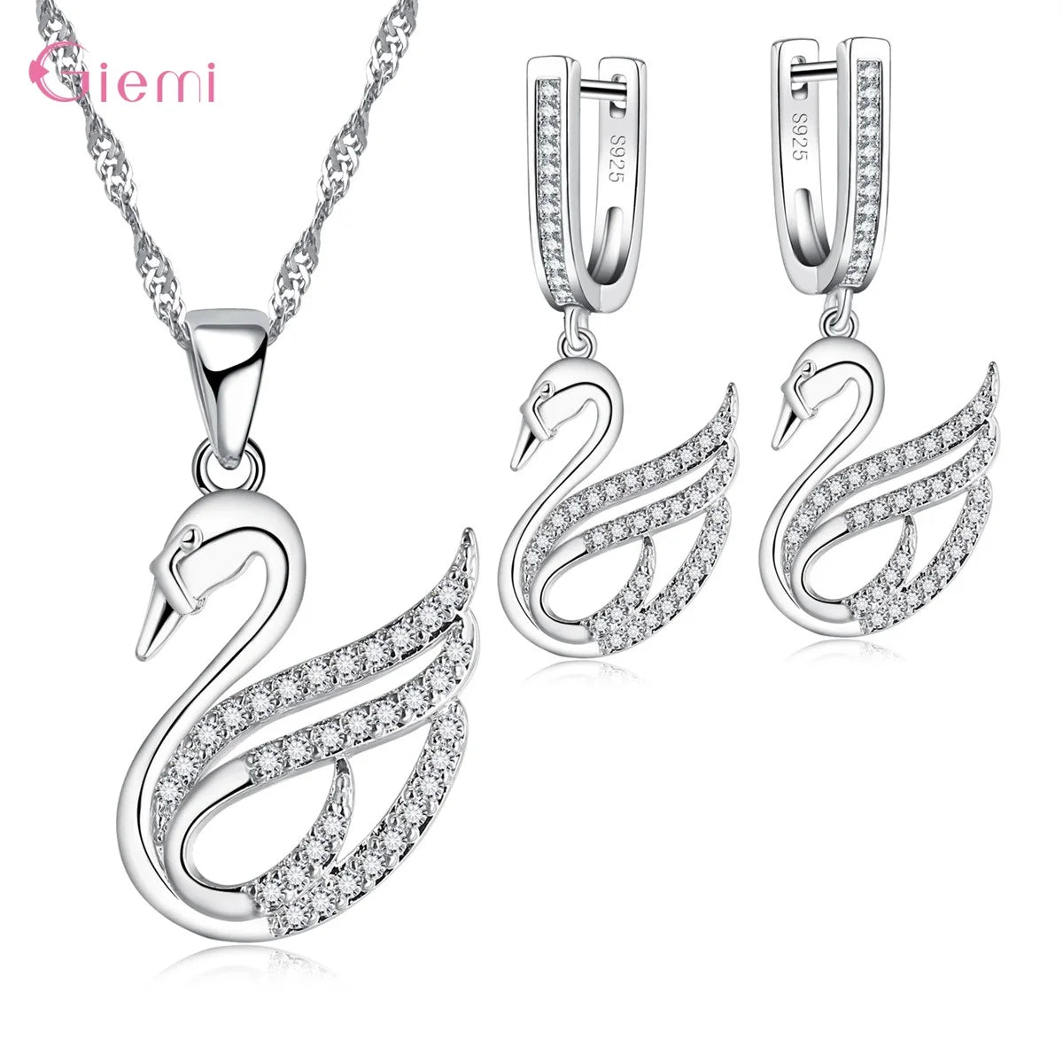 Hot Sale 925 Sterling Silver New Arrival Delicate Various Styles Peach Heart Shape Necklace Earrings Jewelry Sets For Women