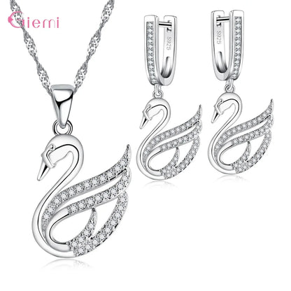 Hot Sale 925 Sterling Silver New Arrival Delicate Various Styles Peach Heart Shape Necklace Earrings Jewelry Sets For Women