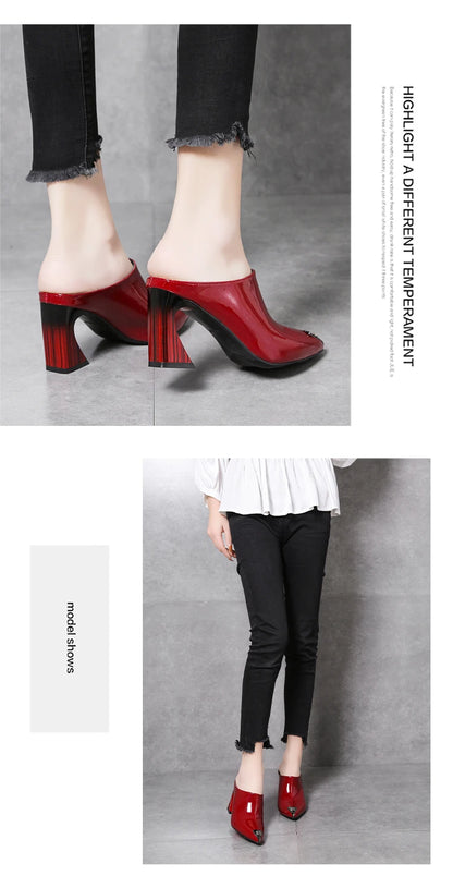 Sandalias Summer 2022 New Women Slipper High Heel Sandal Shoes Ladies High Quality PU Leather Slides Pumps Women