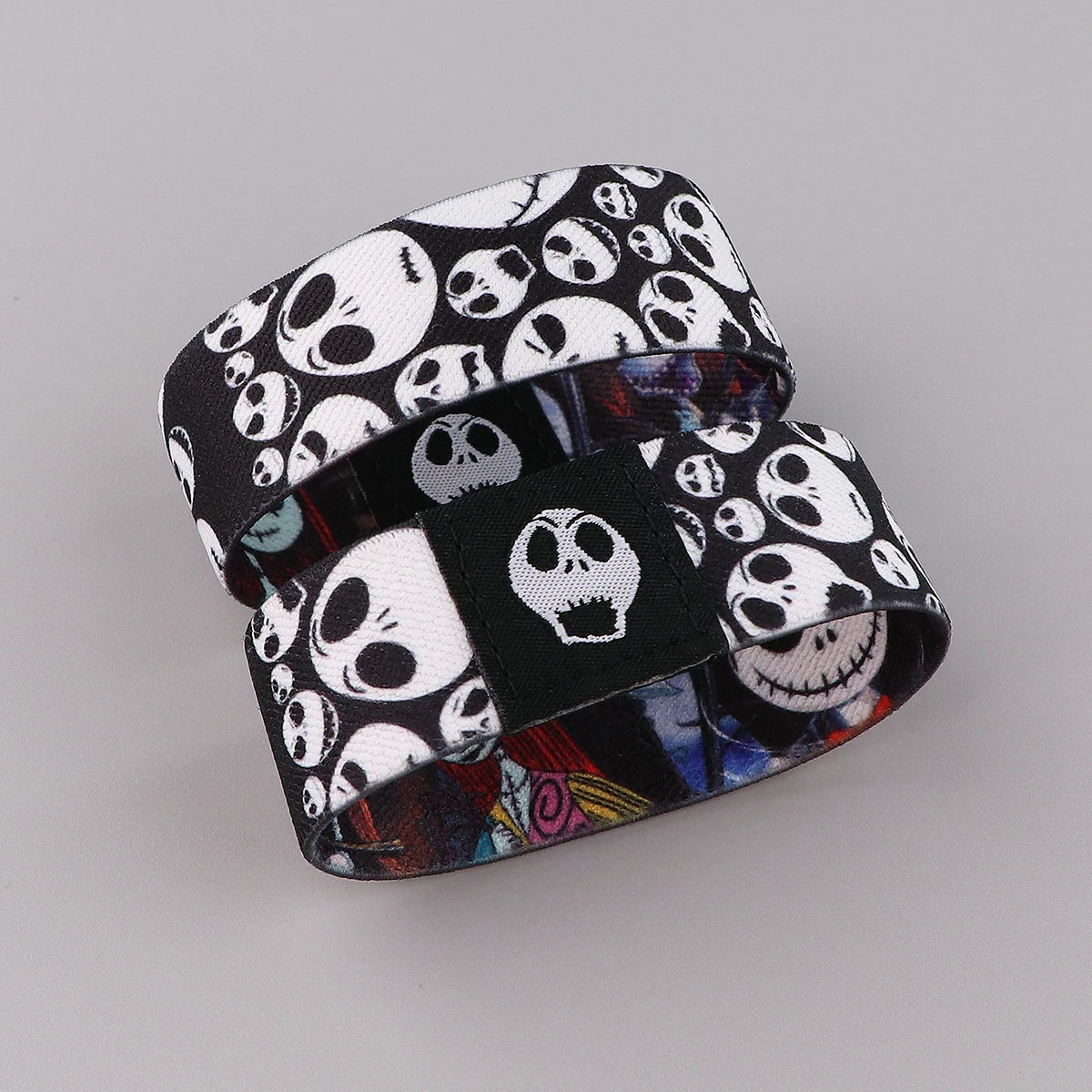 EtherealBe Halloween skull bracelet featuring a unique black and white skull pattern