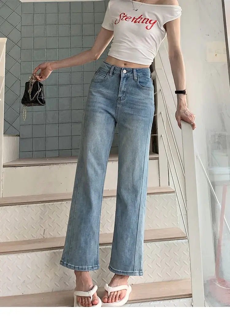 2025 Women  Jean Japan Vintage Style Low-Waisted Slimming Jeans Women's Bell-Bottom Pants Summer Season Fashion Y2K Jeans